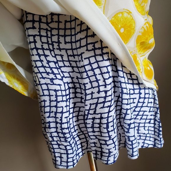 Anthropologie Lemon & Checks Swing Split Back Top - Picture 8 of 10